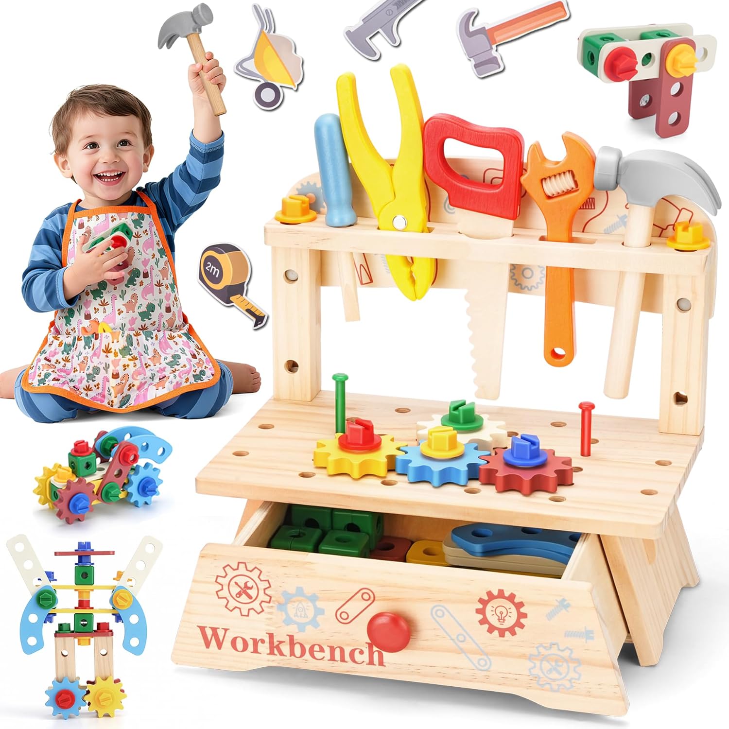 Gardening Tools Girls - Panca per attrezzi in legno per