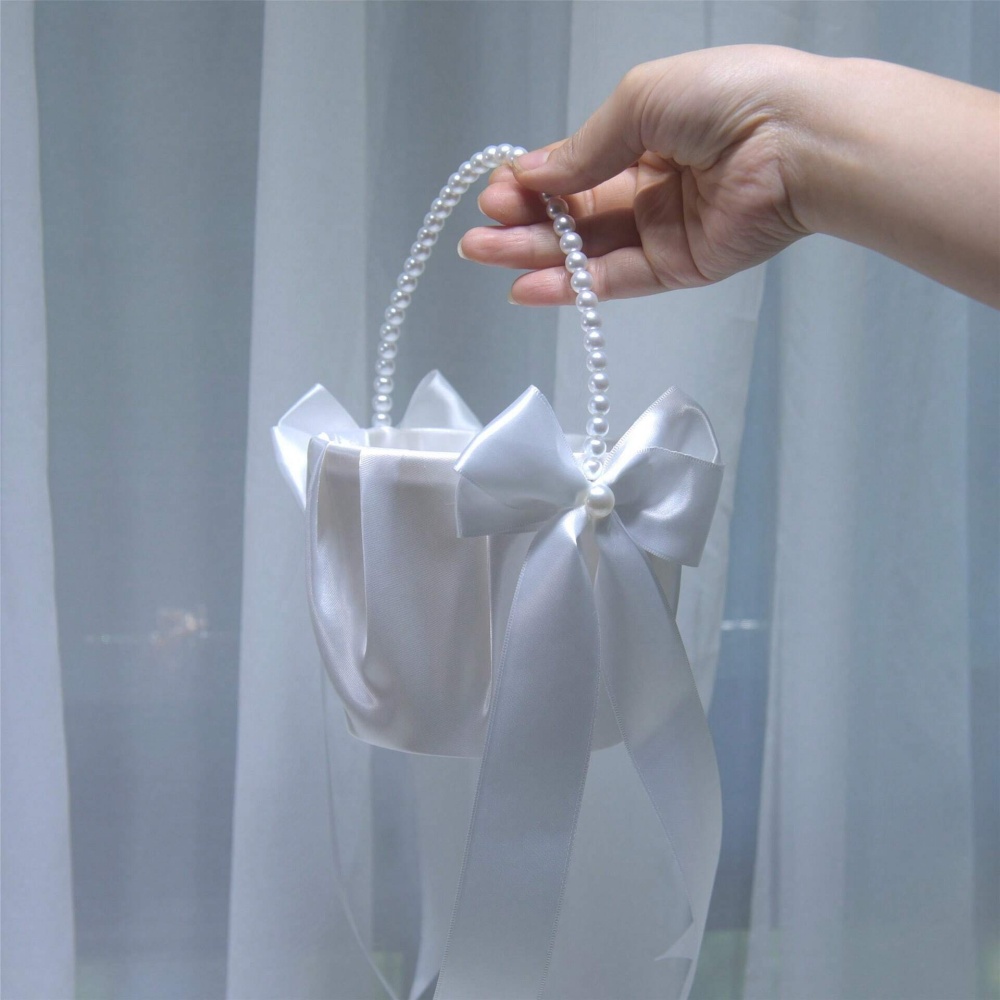 Gardening Tools Girls - Cestino da damigella in raso bianco